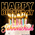 Johnmichael - Animated Happy Birthday Cake GIF for WhatsApp