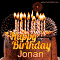 Chocolate Happy Birthday Cake for Jonan (GIF)