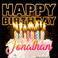 Jonathan - Animated Happy Birthday Cake GIF for WhatsApp