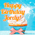 Happy Birthday, Jordy! Elegant cupcake with a sparkler.