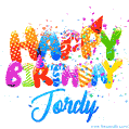 Happy Birthday Jordy - Creative Personalized GIF With Name