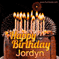 Chocolate Happy Birthday Cake for Jordyn (GIF)
