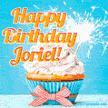 Happy Birthday, Joriel! Elegant cupcake with a sparkler.