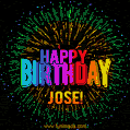 New Bursting with Colors Happy Birthday Jose GIF and Video with Music