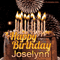 Chocolate Happy Birthday Cake for Joselynn (GIF)