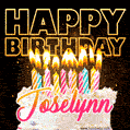 Joselynn - Animated Happy Birthday Cake GIF Image for WhatsApp