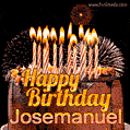 Chocolate Happy Birthday Cake for Josemanuel (GIF)