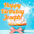 Happy Birthday, Joseph! Elegant cupcake with a sparkler.