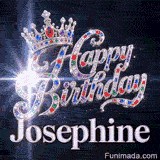 A bright white lens flare shining from diamond cursive letters with the name Josephine written in metallic font.