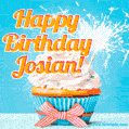 Happy Birthday, Josian! Elegant cupcake with a sparkler.