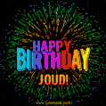 New Bursting with Colors Happy Birthday Joud GIF and Video with Music