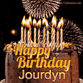 Chocolate Happy Birthday Cake for Jourdyn (GIF)
