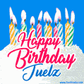 Happy Birthday GIF for Juelz with Birthday Cake and Lit Candles