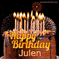 Chocolate Happy Birthday Cake for Julen (GIF)