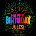 New Bursting with Colors Happy Birthday Jules GIF and Video with Music