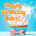 Happy Birthday, Julez! Elegant cupcake with a sparkler.