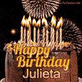 Chocolate Happy Birthday Cake for Julieta (GIF)