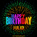 New Bursting with Colors Happy Birthday Julio GIF and Video with Music