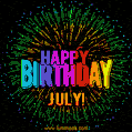 New Bursting with Colors Happy Birthday July GIF and Video with Music