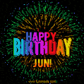 New Bursting with Colors Happy Birthday Jun GIF and Video with Music