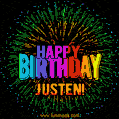 New Bursting with Colors Happy Birthday Justen GIF and Video with Music