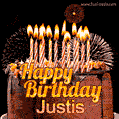 Chocolate Happy Birthday Cake for Justis (GIF)