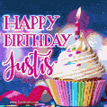 Happy Birthday Justis - Lovely Animated GIF