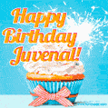 Happy Birthday, Juvenal! Elegant cupcake with a sparkler.