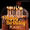 Chocolate Happy Birthday Cake for Kaan (GIF)