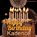 Chocolate Happy Birthday Cake for Kadence (GIF)