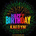 New Bursting with Colors Happy Birthday Kaedyn GIF and Video with Music