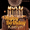 Chocolate Happy Birthday Cake for Kaelyn (GIF)