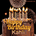 Chocolate Happy Birthday Cake for Kahli (GIF)