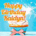Happy Birthday, Kaidyn! Elegant cupcake with a sparkler.