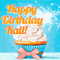 Happy Birthday, Kail! Elegant cupcake with a sparkler.