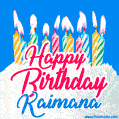 Happy Birthday GIF for Kaimana with Birthday Cake and Lit Candles