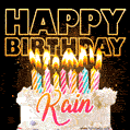Kain - Animated Happy Birthday Cake GIF for WhatsApp