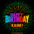 New Bursting with Colors Happy Birthday Kaine GIF and Video with Music
