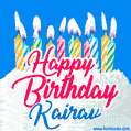 Happy Birthday GIF for Kairav with Birthday Cake and Lit Candles