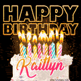 Kaitlyn - Animated Happy Birthday Cake GIF Image for WhatsApp