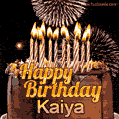 Chocolate Happy Birthday Cake for Kaiya (GIF)