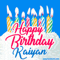 Happy Birthday GIF for Kaiyan with Birthday Cake and Lit Candles