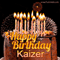 Chocolate Happy Birthday Cake for Kaizer (GIF)