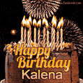 Chocolate Happy Birthday Cake for Kalena (GIF)