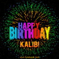 New Bursting with Colors Happy Birthday Kalib GIF and Video with Music