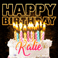 Kalie - Animated Happy Birthday Cake GIF Image for WhatsApp