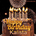 Chocolate Happy Birthday Cake for Kalista (GIF)