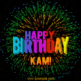 New Bursting with Colors Happy Birthday Kam GIF and Video with Music