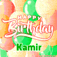 Happy Birthday Image for Kamir. Colorful Birthday Balloons GIF Animation.