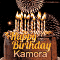 Chocolate Happy Birthday Cake for Kamora (GIF)